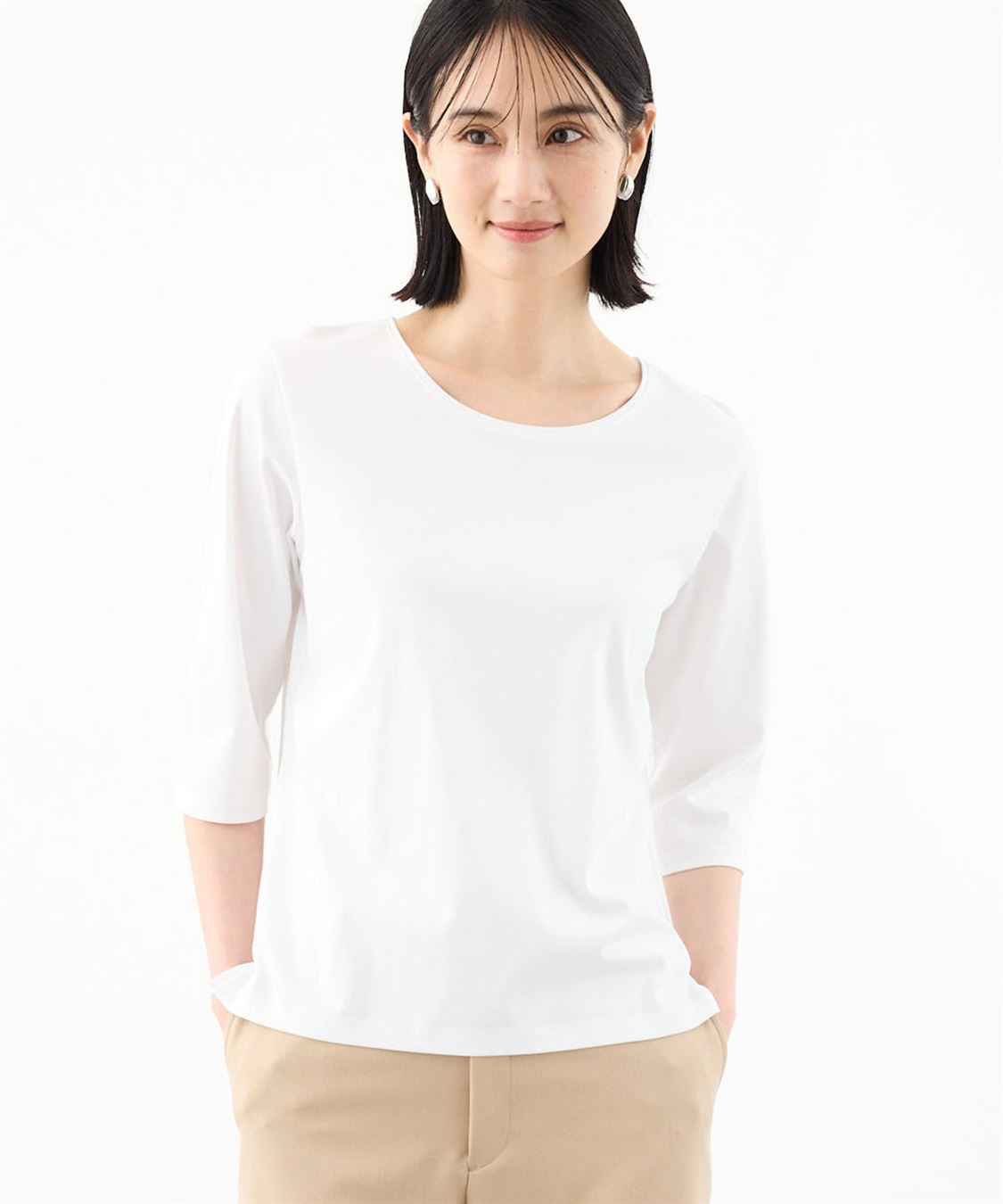 A/C DESIGN BY ALPHA CUBIC スムースカットソー【スゴつや・UVカット・接触冷感】_variation_3