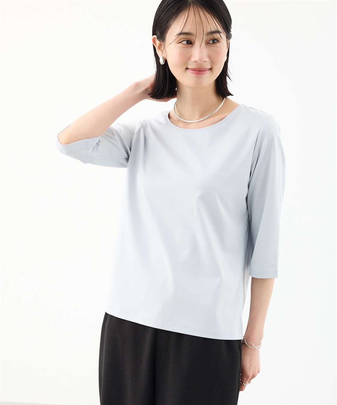 A/C DESIGN BY ALPHA CUBIC スムースカットソー【スゴつや・UVカット・接触冷感】_variation_4