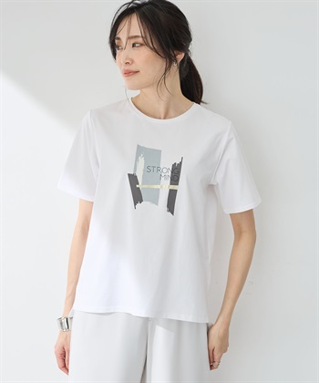 グラフィックＴシャツ【接触冷感・UVカット】(オフホワイト-M)