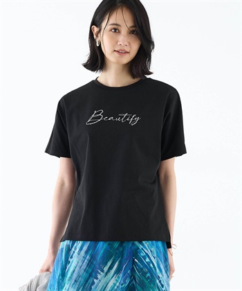 ラインストーンロゴＴシャツ【接触冷感・UVカット】