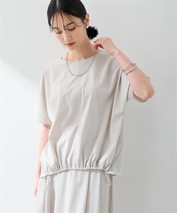 ストレッチナイロンラッシュドロストプルオーバー【接触冷感・UVカット・撥水】(ライトグレー-M)