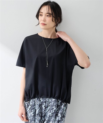 ストレッチナイロンラッシュドロストプルオーバー【接触冷感・UVカット・撥水】(ブラック-M)