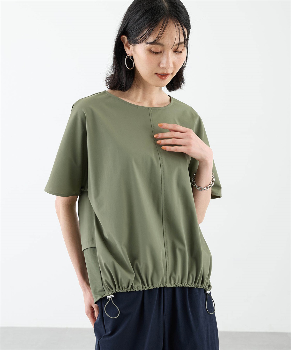 A/C DESIGN BY ALPHA CUBIC ストレッチナイロンラッシュドロストプルオーバー【接触冷感・UVカット・撥水】_variation_3