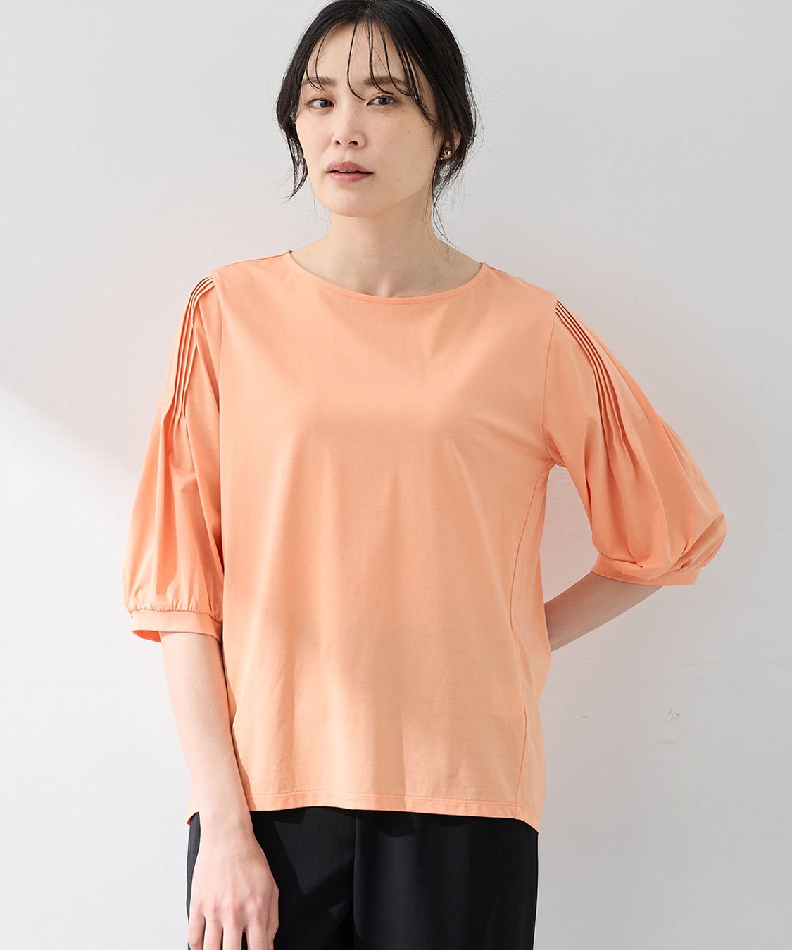 A/C DESIGN BY ALPHA CUBIC 袖タックデザインプルオーバー【接触冷感】_main