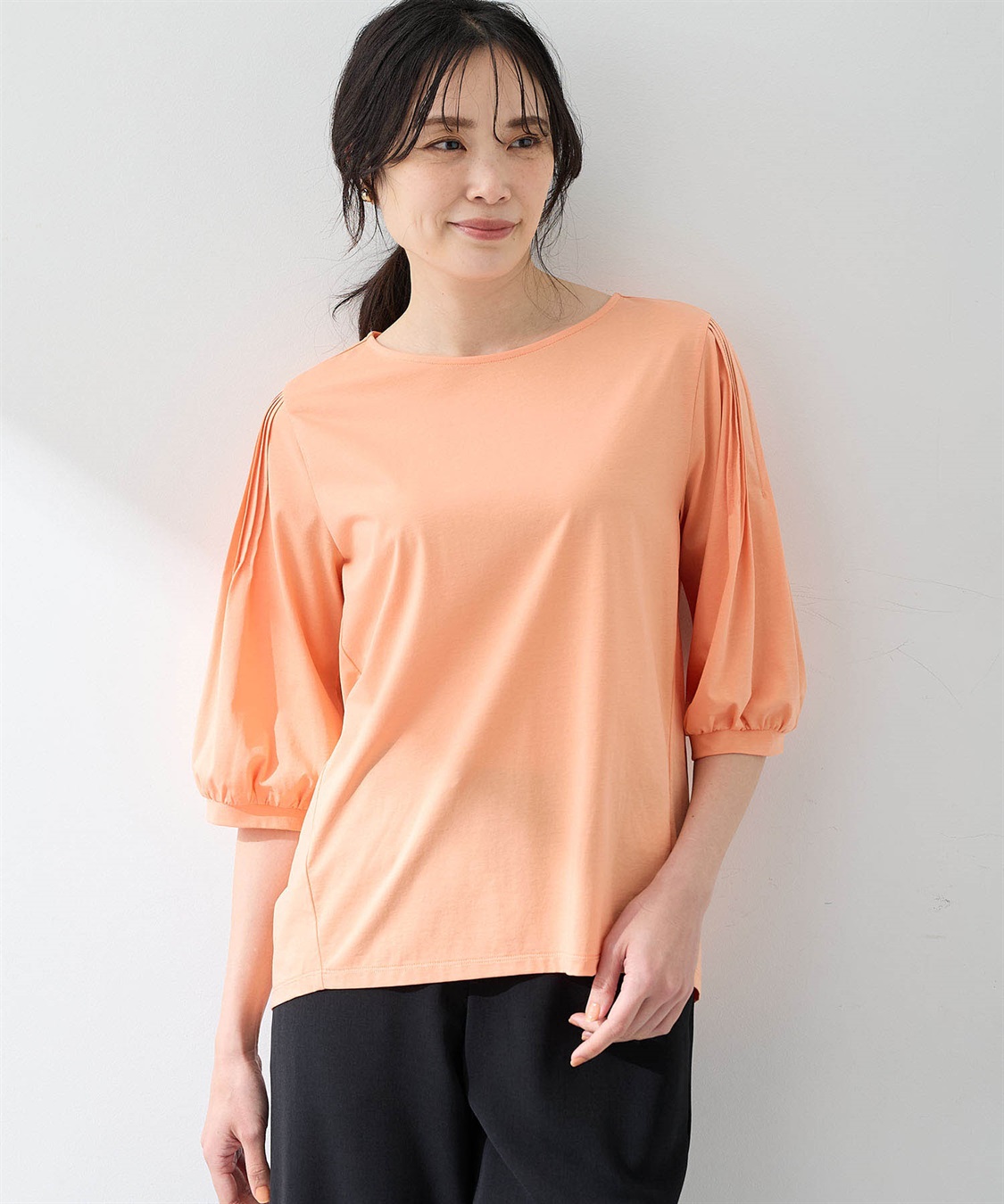 A/C DESIGN BY ALPHA CUBIC 袖タックデザインプルオーバー【接触冷感】_variation_2