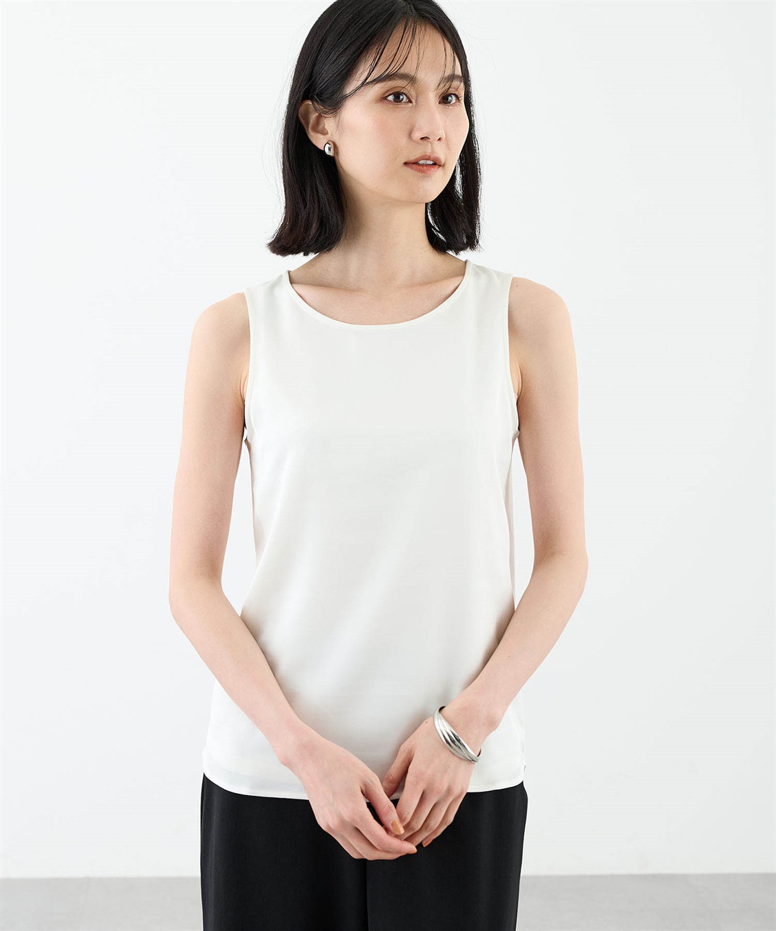 A/C DESIGN BY ALPHA CUBIC 前身サテン切替えタンクトップ_variation_1