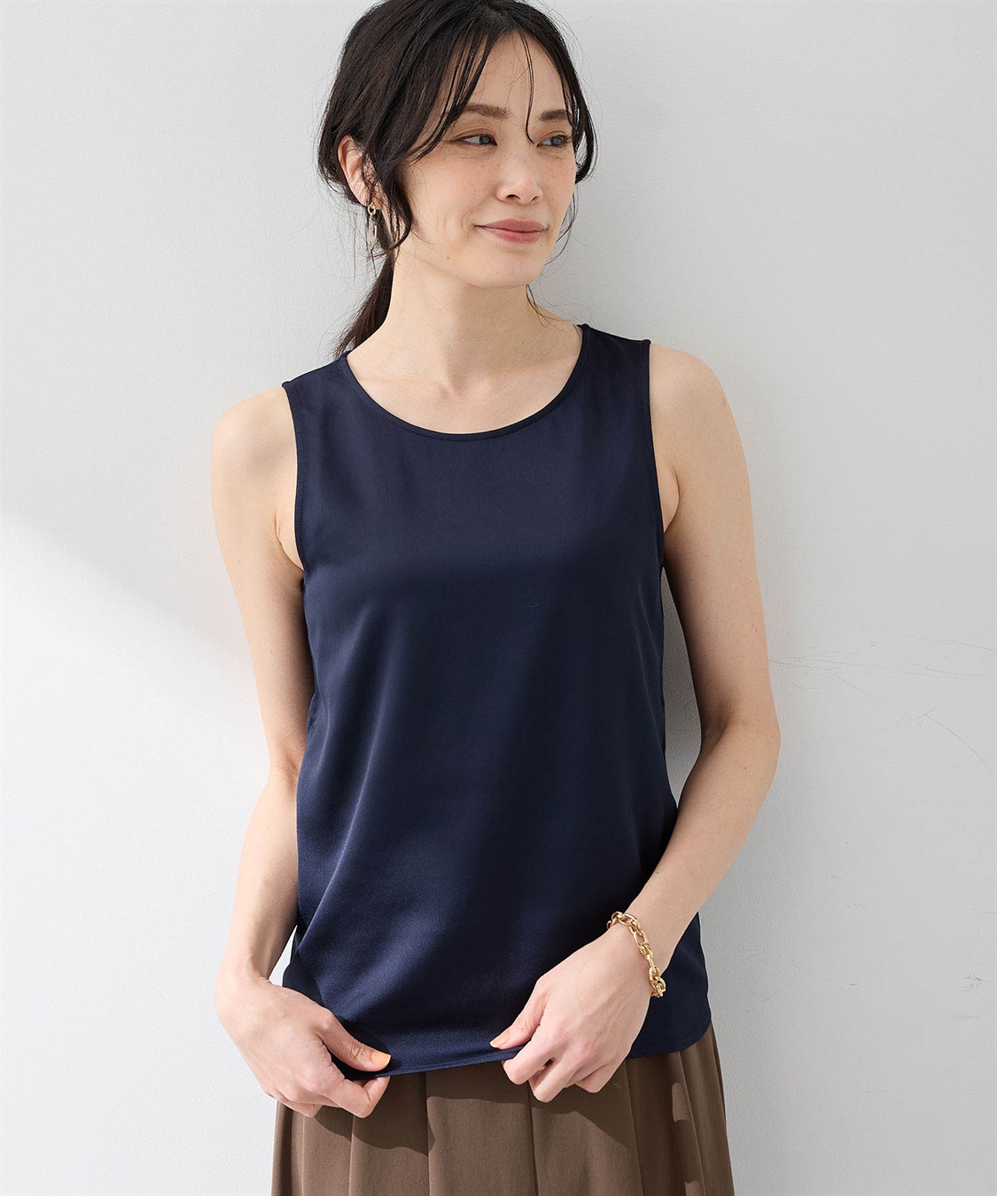 A/C DESIGN BY ALPHA CUBIC 前身サテン切替えタンクトップ_variation_2