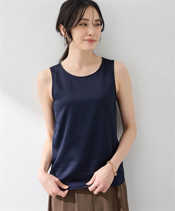 前身サテン切替えタンクトップ A/C DESIGN BY ALPHA CUBIC｜クロス