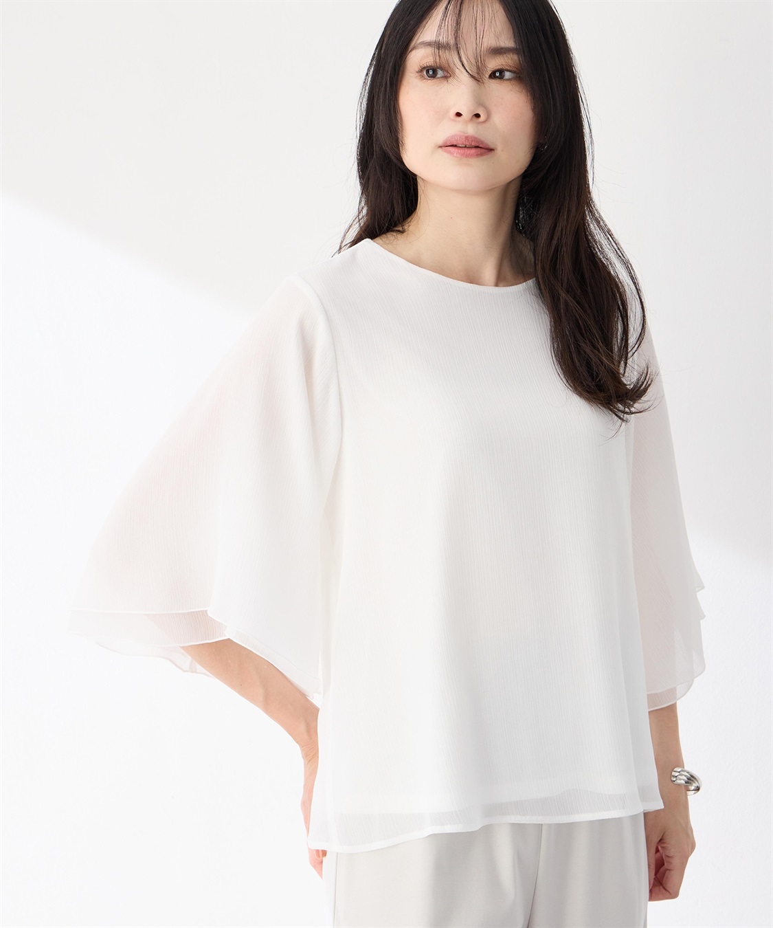 A/C DESIGN BY ALPHA CUBIC シアーケープスリーブプルオーバー_variation_2