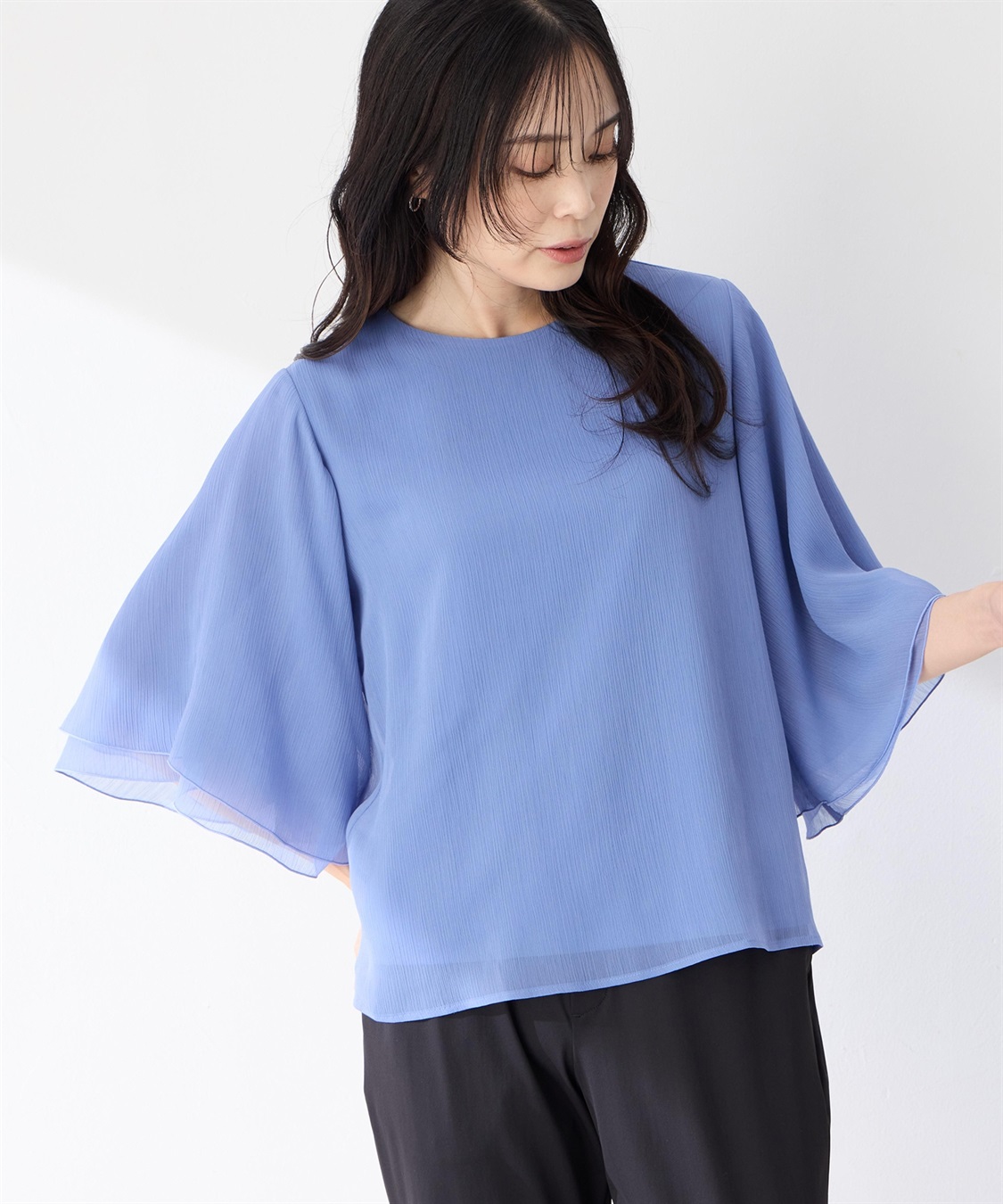 A/C DESIGN BY ALPHA CUBIC シアーケープスリーブプルオーバー_variation_3