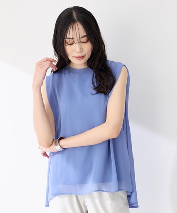シアータックチュニックトップス(ブルー-M)