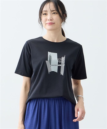 グラフィックＴシャツ【接触冷感・UVカット・人気のため冷感素材で再登場】(ブラック-M)