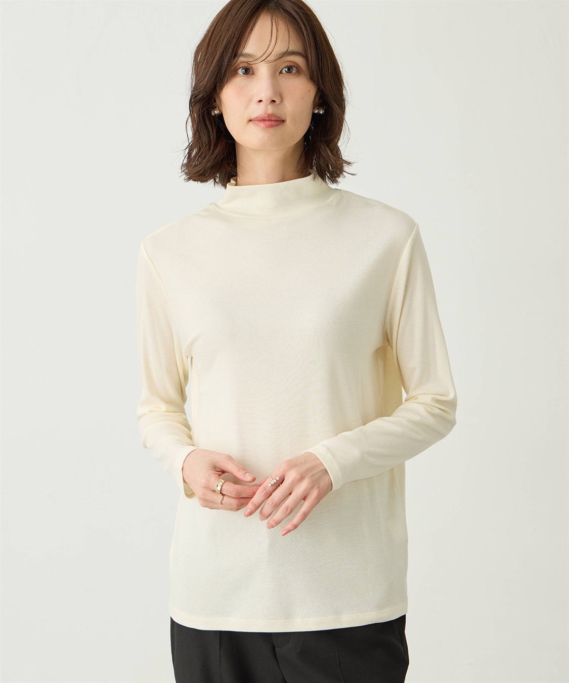 A/C DESIGN BY ALPHA CUBIC ウールミックスハイネックカットソー_variation_3