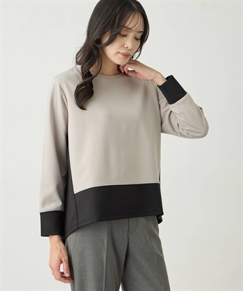 バイカラープルオーバー(ライトグレー-M)