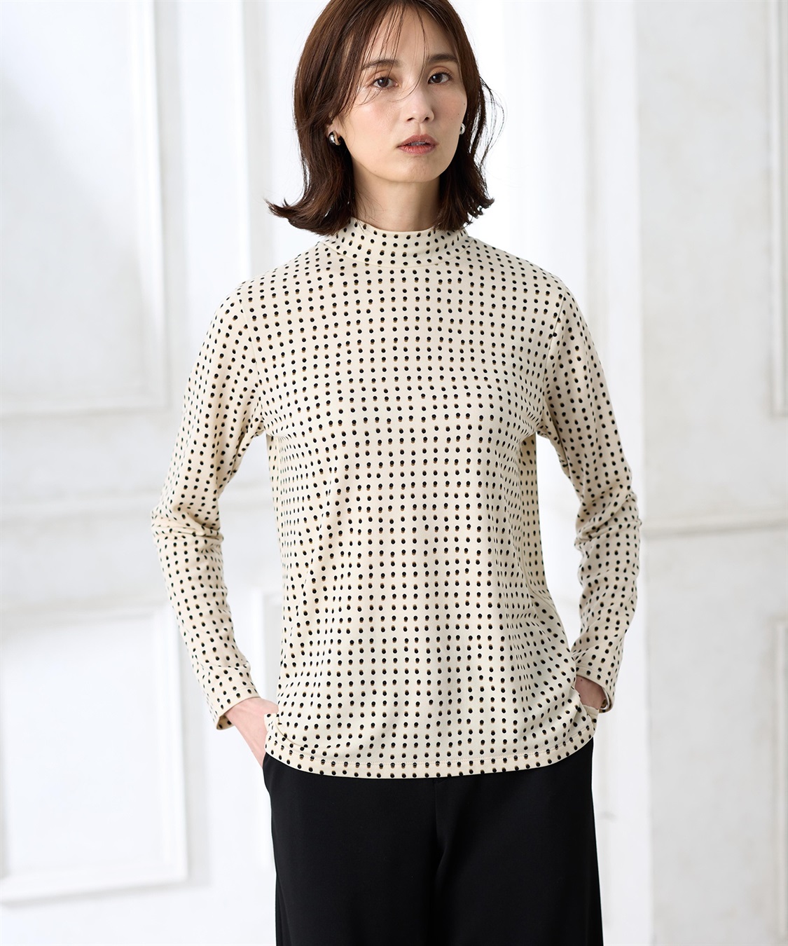 A/C DESIGN BY ALPHA CUBIC プリントハイネックプルオーバー_main