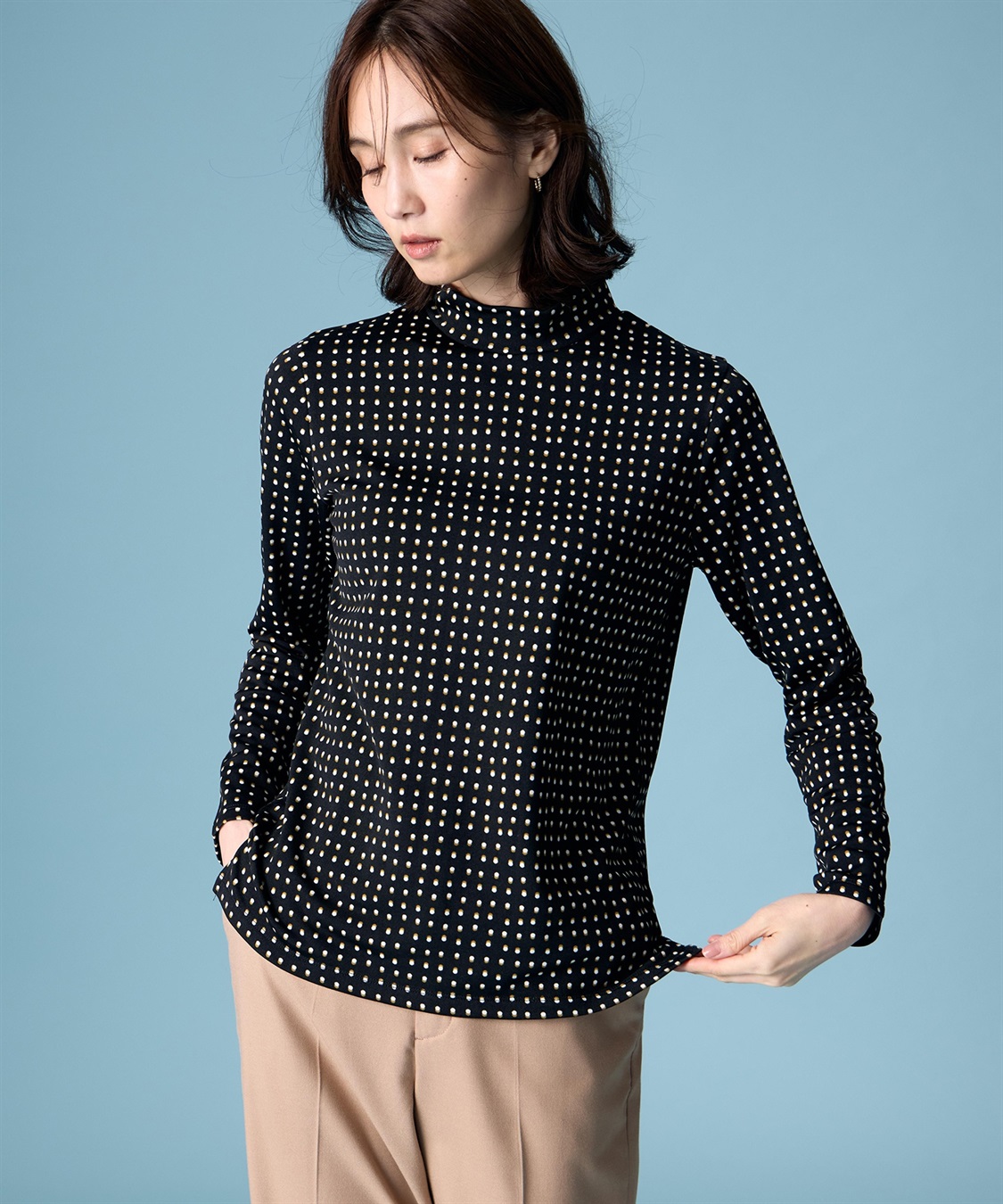 A/C DESIGN BY ALPHA CUBIC プリントハイネックプルオーバー_variation_1