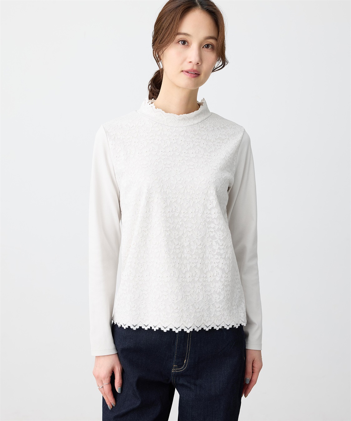 A/C DESIGN BY ALPHA CUBIC フロントレースハイネックプルオーバー_variation_1