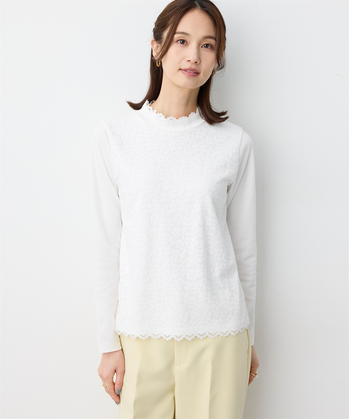 A/C DESIGN BY ALPHA CUBIC フロントレースハイネックプルオーバー_variation_2