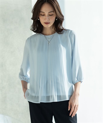 シフォンプリーツＴブラウスの商品画像