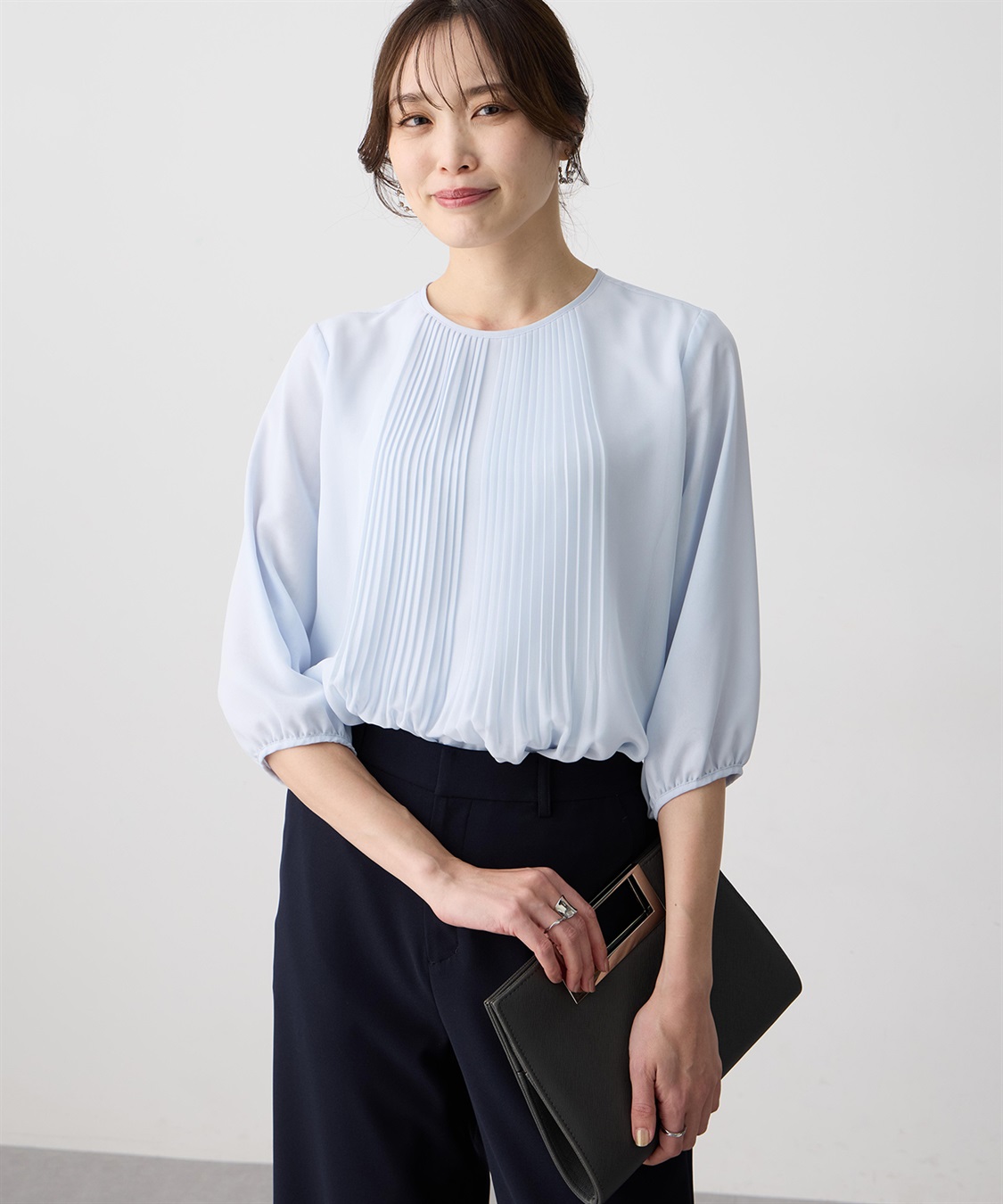 A/C DESIGN BY ALPHA CUBIC シフォンプリーツＴブラウス_variation_2