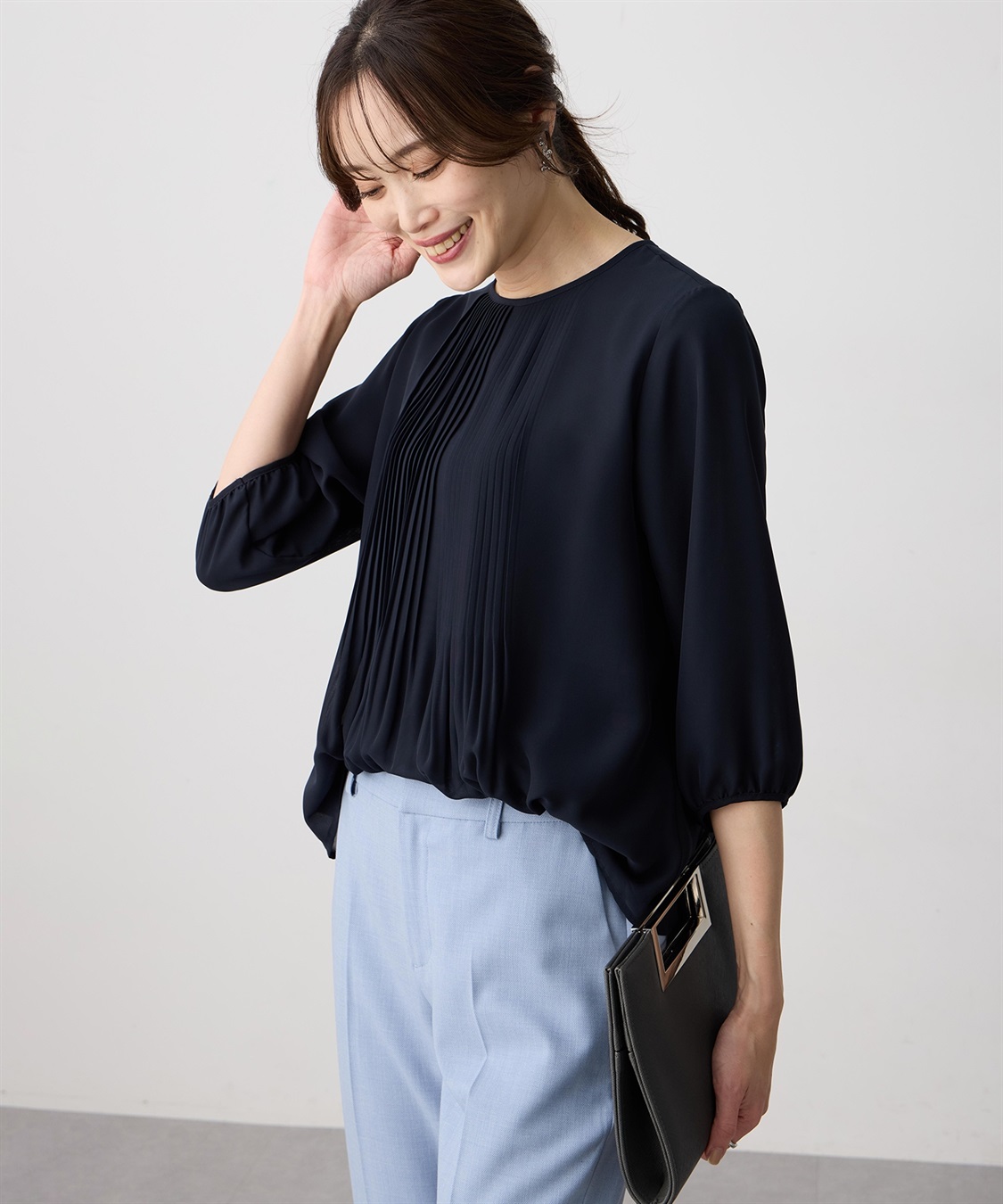 A/C DESIGN BY ALPHA CUBIC シフォンプリーツＴブラウス_variation_3