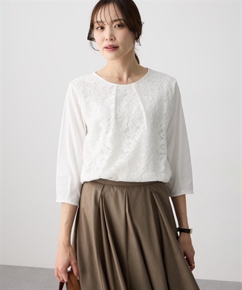 レースドッキングプルオーバー(オフホワイト-M)