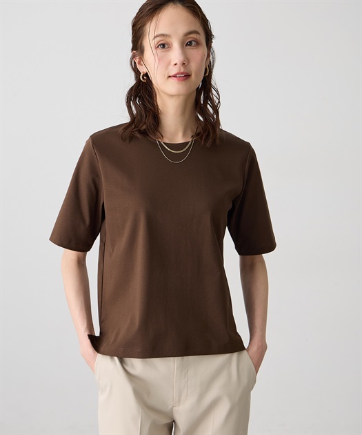 クルーネックTシャツ【すごツヤ・UVカット・接触冷感】