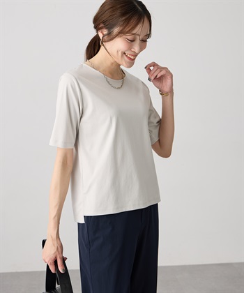 A/C DESIGN BY ALPHA CUBIC クルーネックTシャツ【すごツヤ・UVカット・接触冷感】_variationthumb_1