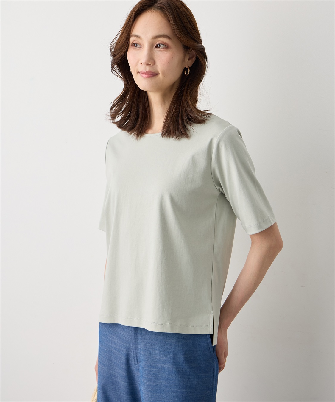 A/C DESIGN BY ALPHA CUBIC クルーネックTシャツ【すごツヤ・UVカット・接触冷感】_variation_5