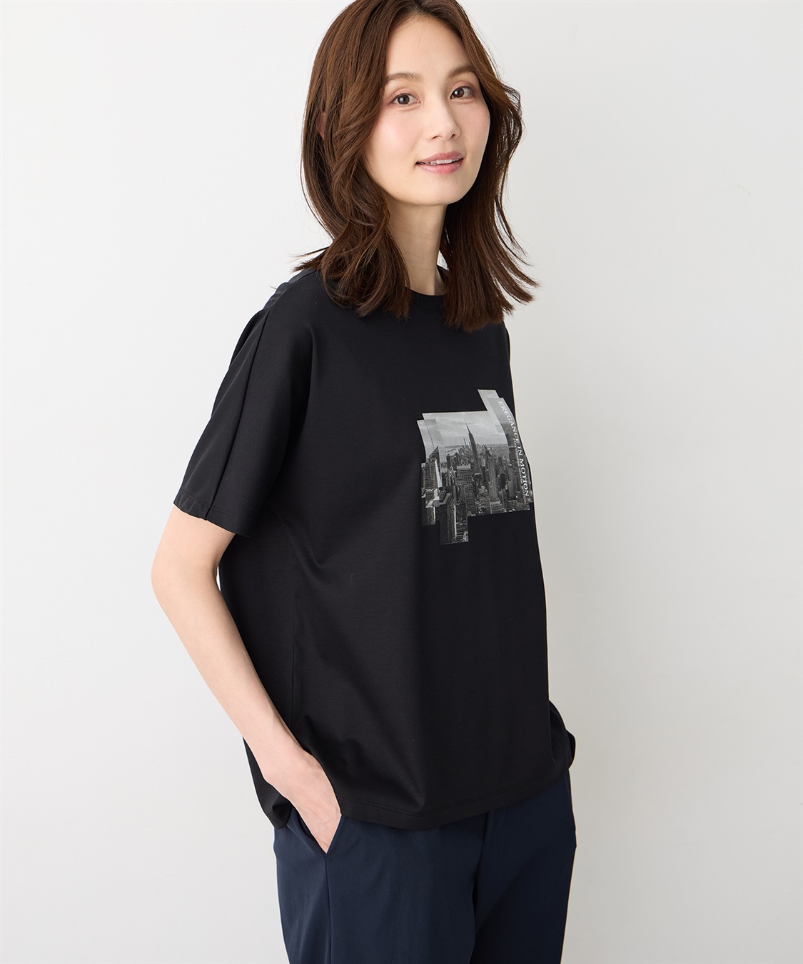 A/C DESIGN BY ALPHA CUBIC タウンフォトTシャツ【すごツヤ・接触冷感・UVカット】_main