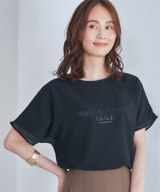シアーレイヤードロゴTシャツ【すごツヤ】