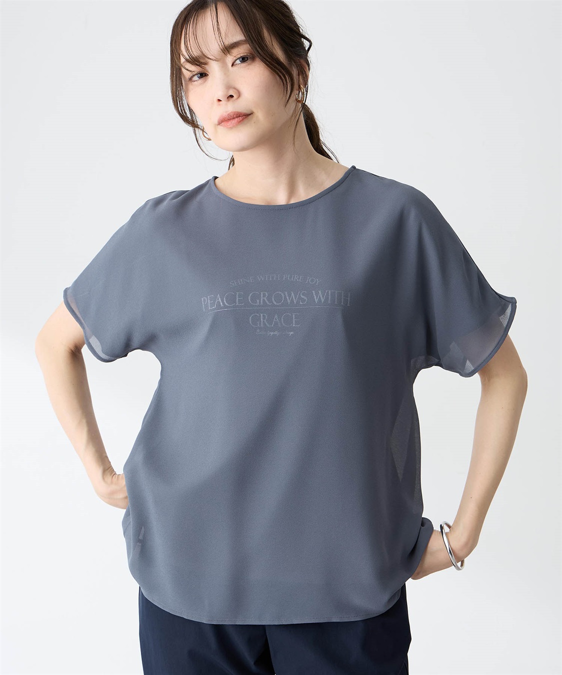 A/C DESIGN BY ALPHA CUBIC シアーレイヤードロゴTシャツ【すごツヤ】_variation_2