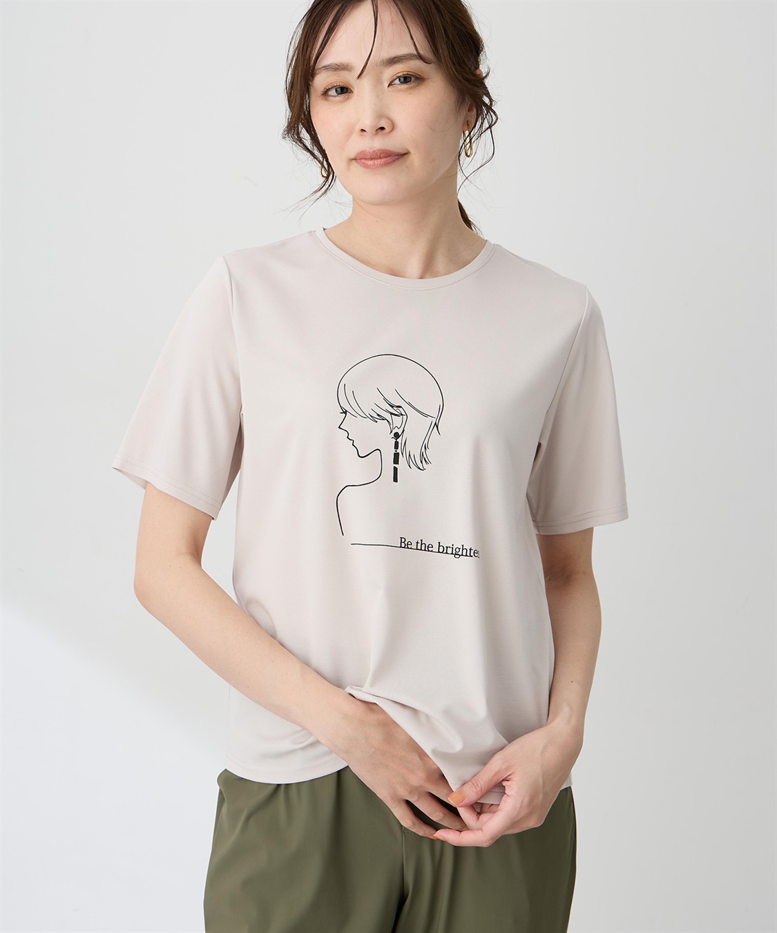 A/C DESIGN BY ALPHA CUBIC モチーフプリントＴシャツ【ひやツヤ・UVカット・接触冷感】_variation_1