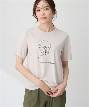 A/C DESIGN BY ALPHA CUBIC モチーフプリントＴシャツ【ひやツヤ・UVカット・接触冷感】_variationthumb_1