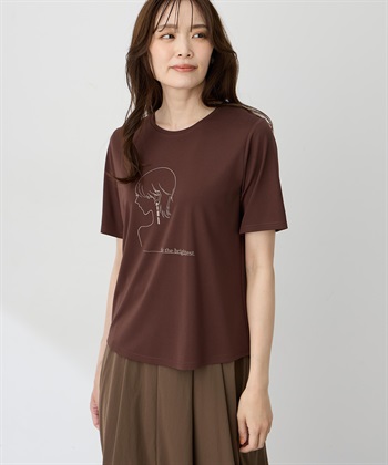 A/C DESIGN BY ALPHA CUBIC モチーフプリントＴシャツ【ひやツヤ・UVカット・接触冷感】_variationthumb_2