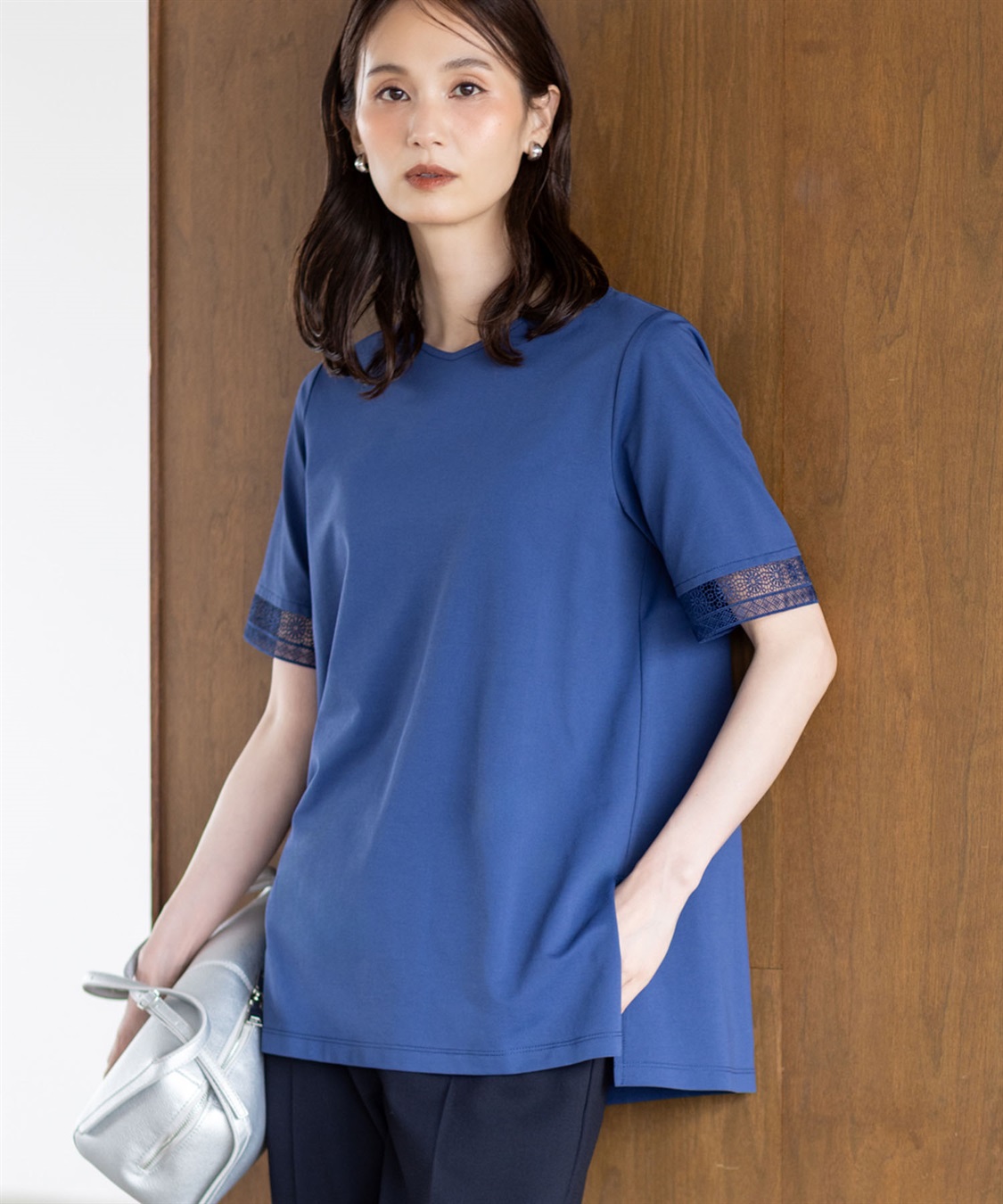 A/C DESIGN BY ALPHA CUBIC レーススリーブチュニックプルオーバー【接触冷感・UVカット・遮熱】_main