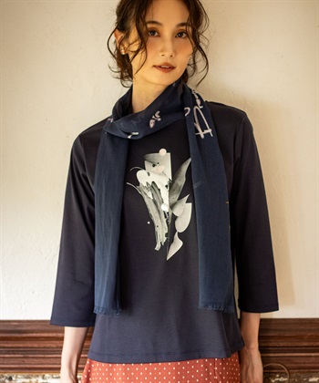 【藤井桜子さんコラボ】グラフィックプリント7分袖Tシャツ