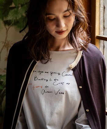 【藤井桜子さんコラボ】メッセージプリント7分袖Tシャツ