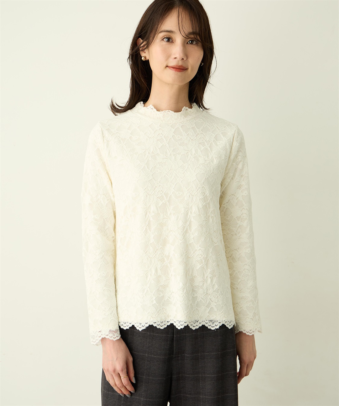 A/C DESIGN BY ALPHA CUBIC レースハイネックカットプルオーバー_variation_2