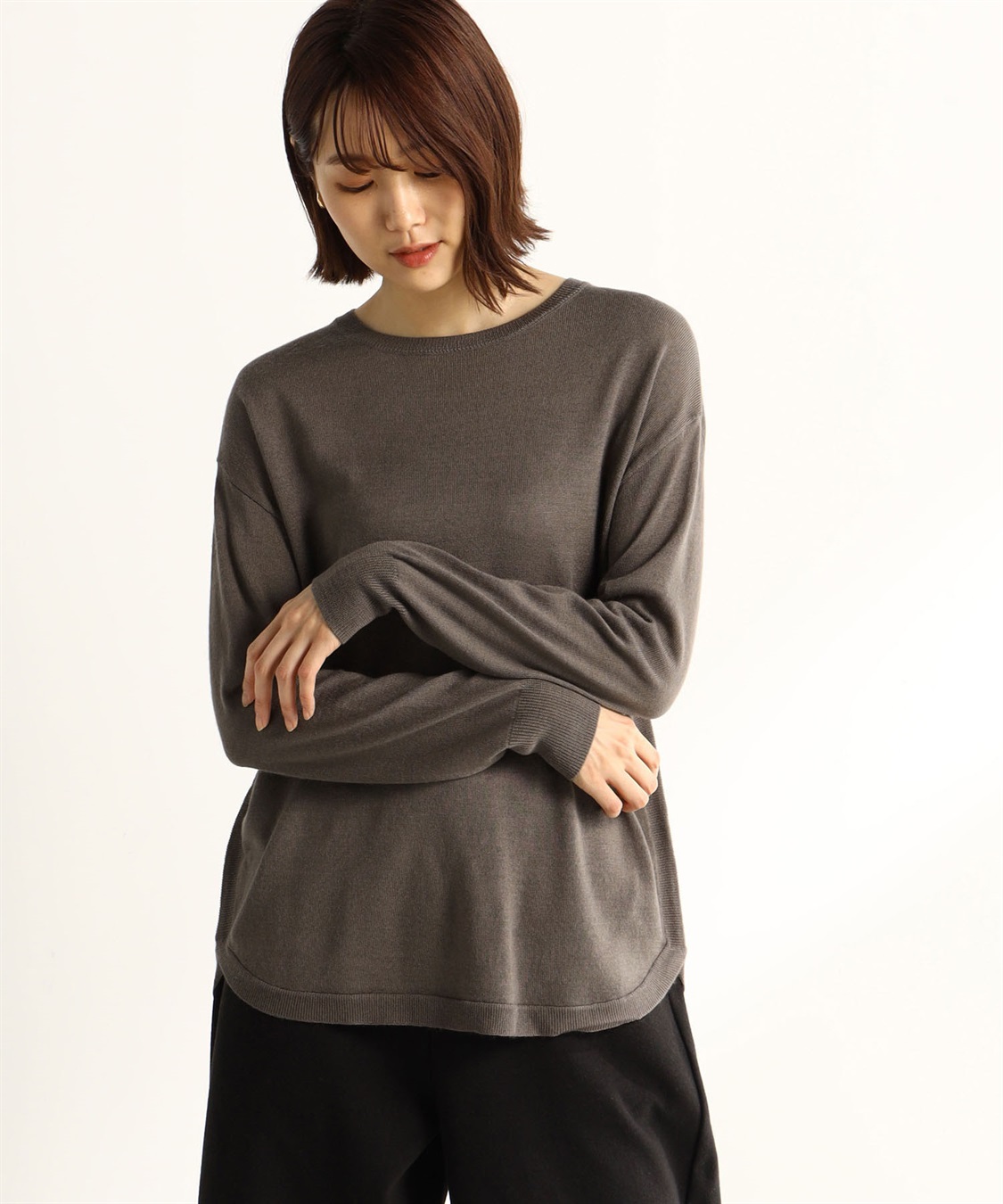 A/C DESIGN BY ALPHA CUBIC ラウンドヘムニットプルオーバー_variation_2