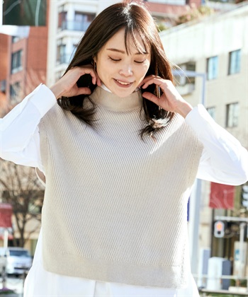 A/C DESIGN BY ALPHA CUBIC ハイネックニットベスト_variationthumb_2