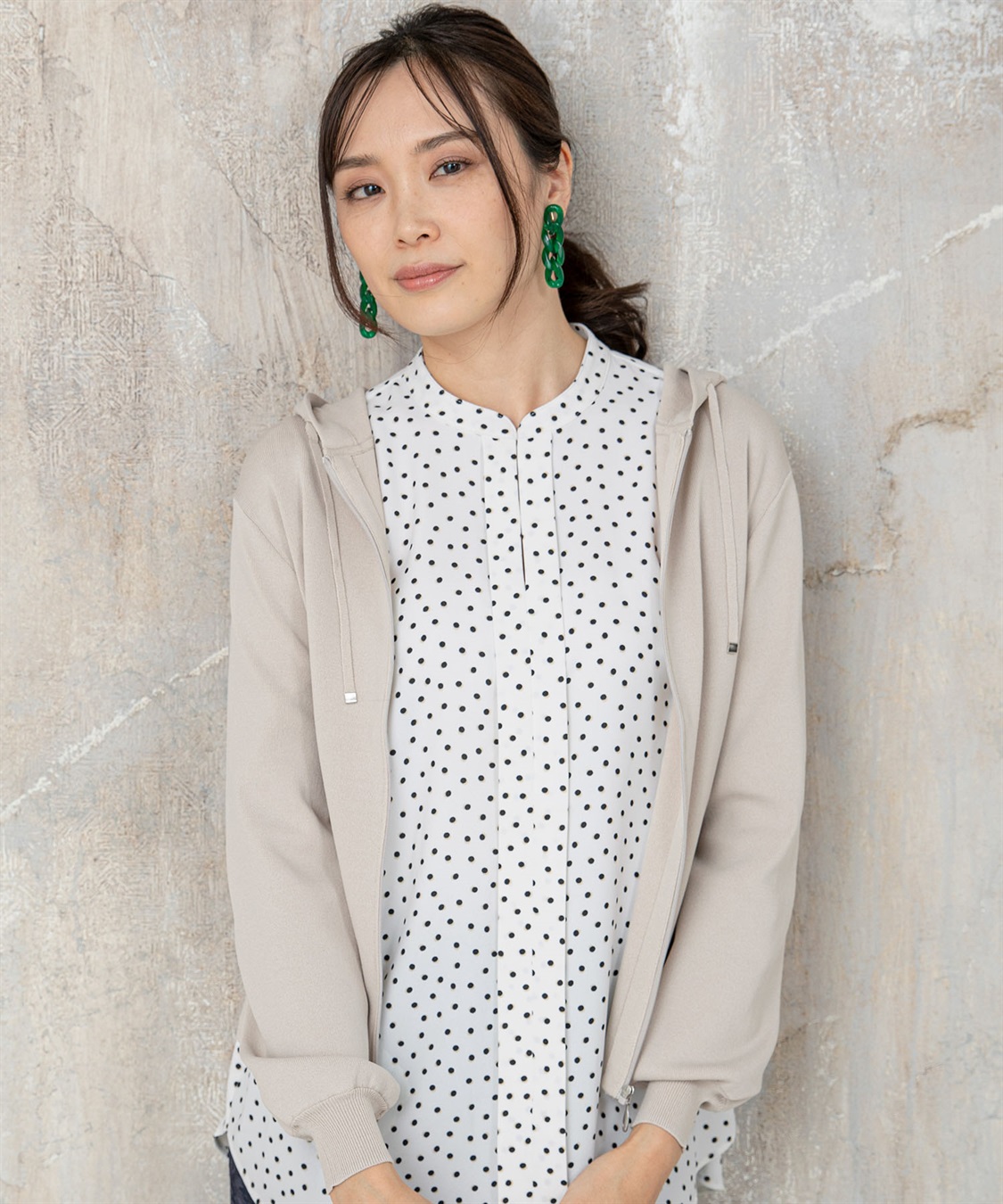 A/C DESIGN BY ALPHA CUBIC ハンドウォッシャブルニットZIPパーカー_variation_1