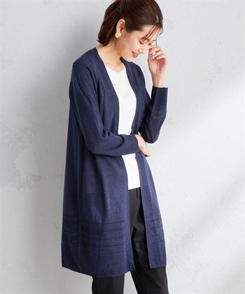 A/C DESIGN BY ALPHA CUBIC 【ハンドウォッシャブル】透かし編みロングカーディガン_variationthumb_4