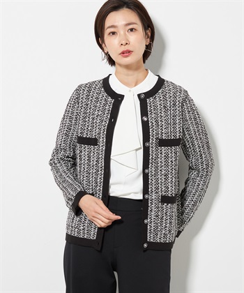 A/C DESIGN BY ALPHA CUBIC ツイードニットカーディガン_variationthumb_1