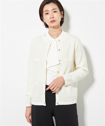 A/C DESIGN BY ALPHA CUBIC ツイードニットカーディガン_variationthumb_2