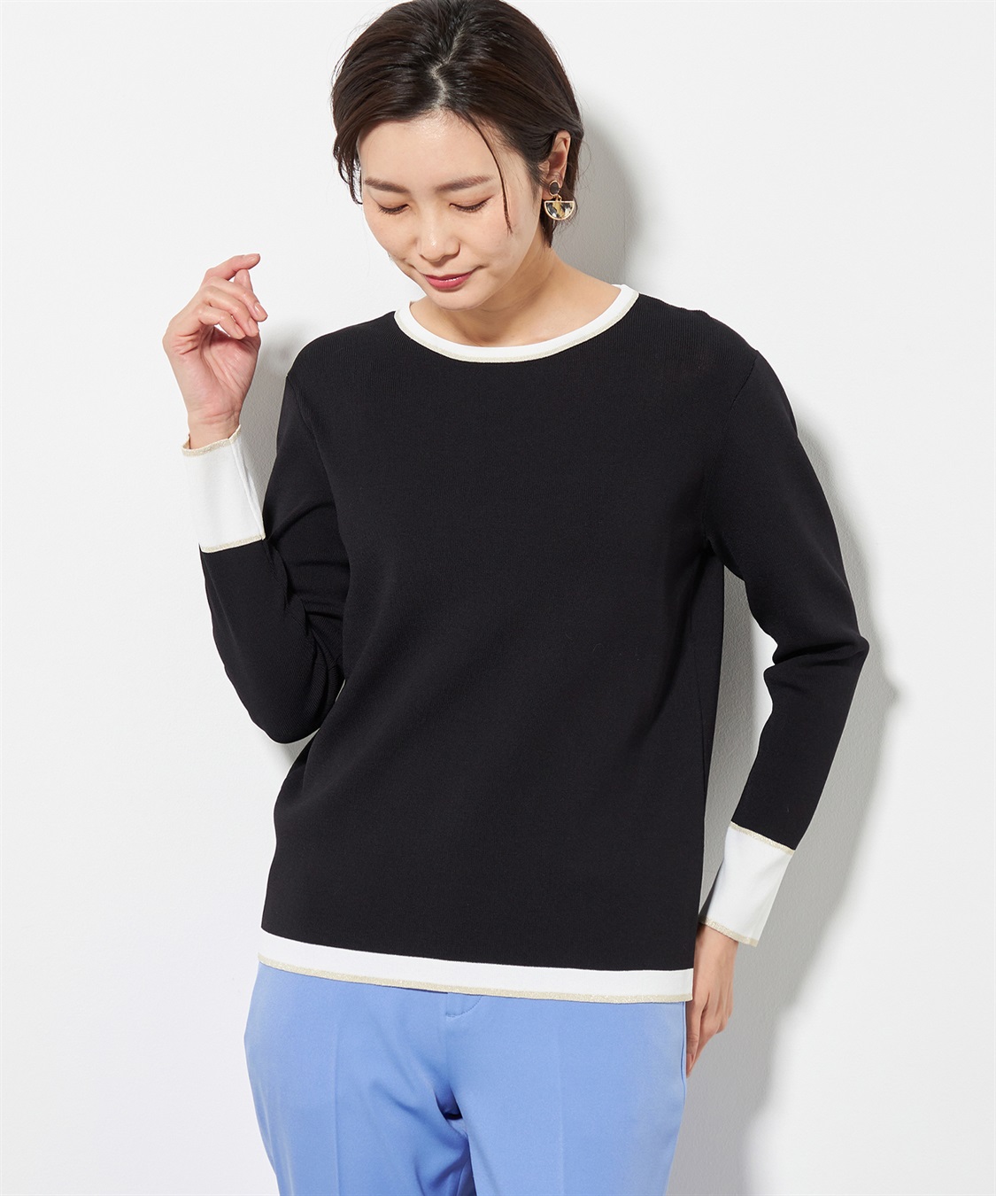 A/C DESIGN BY ALPHA CUBIC 配色ラメニットプルオーバー_variation_1