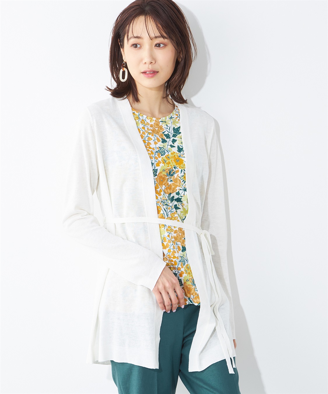 A/C DESIGN BY ALPHA CUBIC リネンブレンドロングカーディガン_variation_1