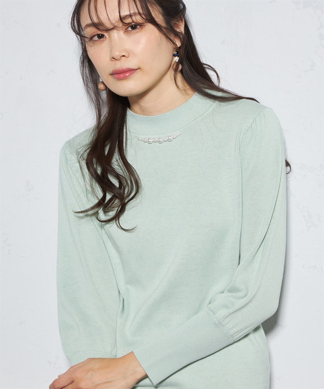 A/C DESIGN BY ALPHA CUBIC パールアクセントパフスリーブプルオーバー_main