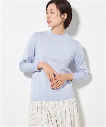 A/C DESIGN BY ALPHA CUBIC パールアクセントパフスリーブプルオーバー_variationthumb_3