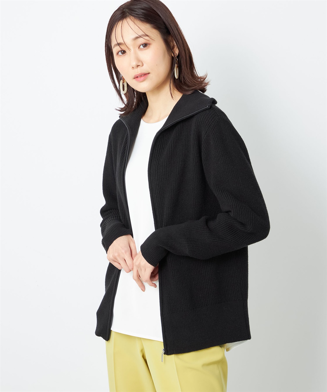 A/C DESIGN BY ALPHA CUBIC ジップアップニットカーディガン_variation_1